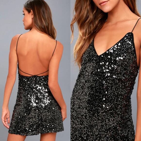 NWT Lulus Force of Fashion Black Backless Sequin Dress - Picture 7 of 14